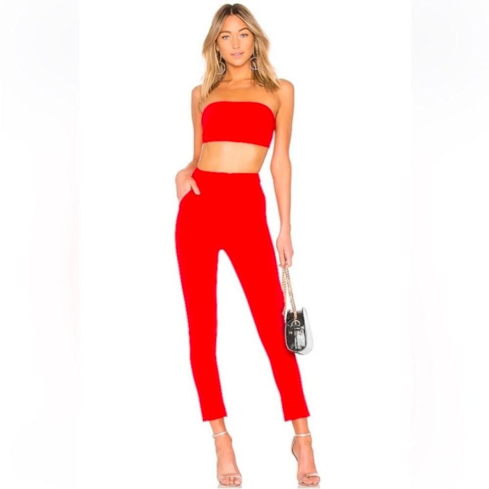 NWT superdown Remy Bandeau Pant Set in Red Size S